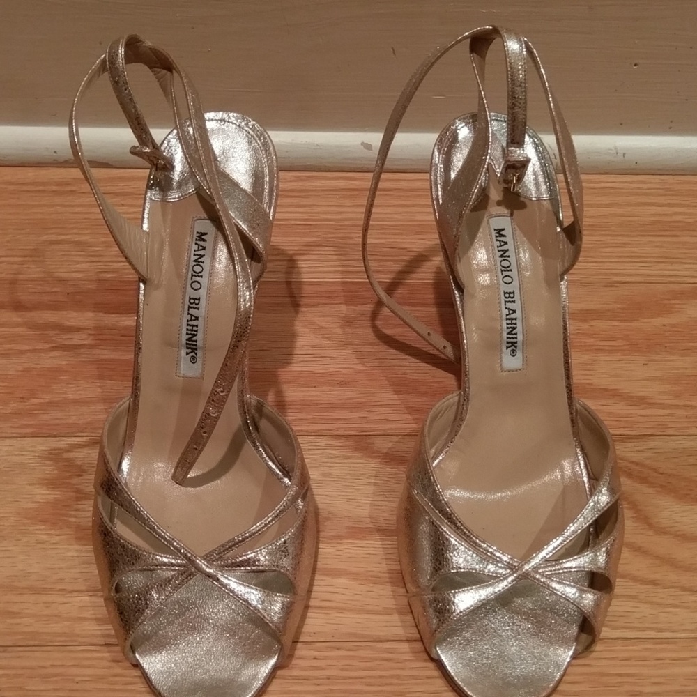 Gold Manolo Blahnik sandals